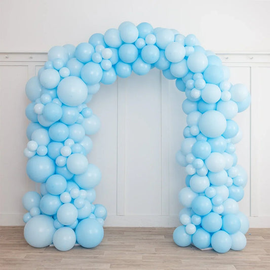 Baby blue balloon arch for events, Dubai, indoor party decor