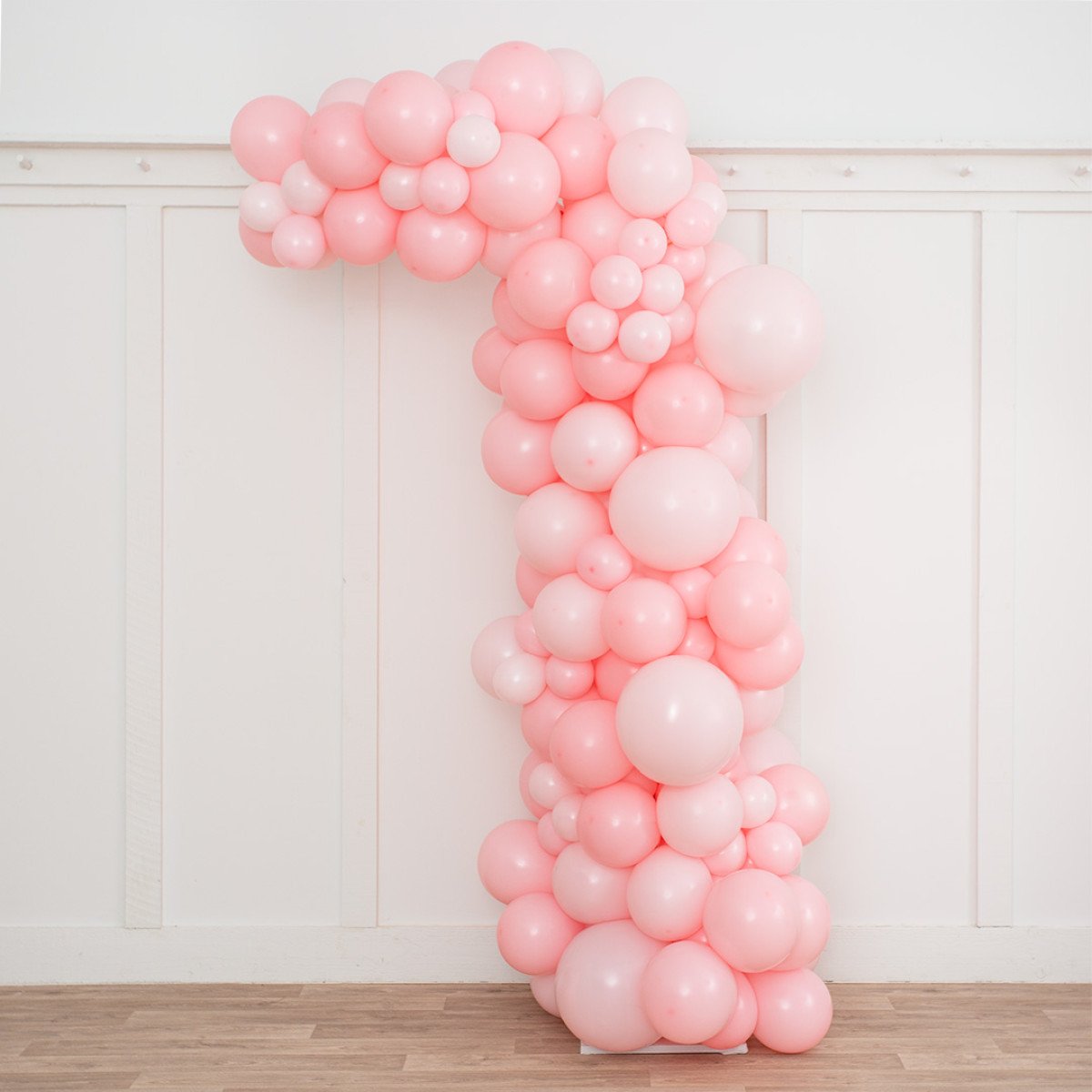 Baby Pink Asymmetric Balloon Arch – 2m Tall
