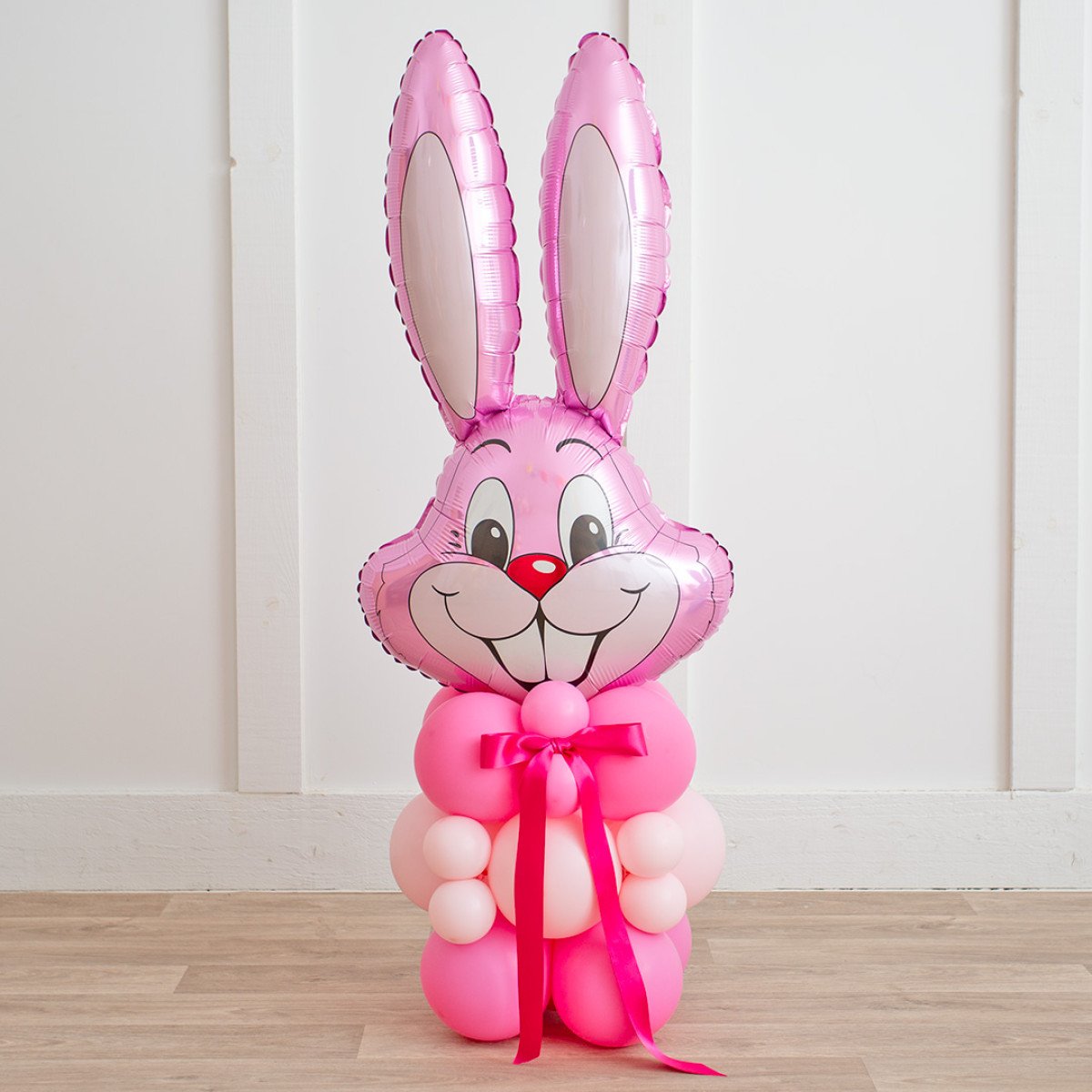Pink Easter Rabbit Inflated Balloon Stack