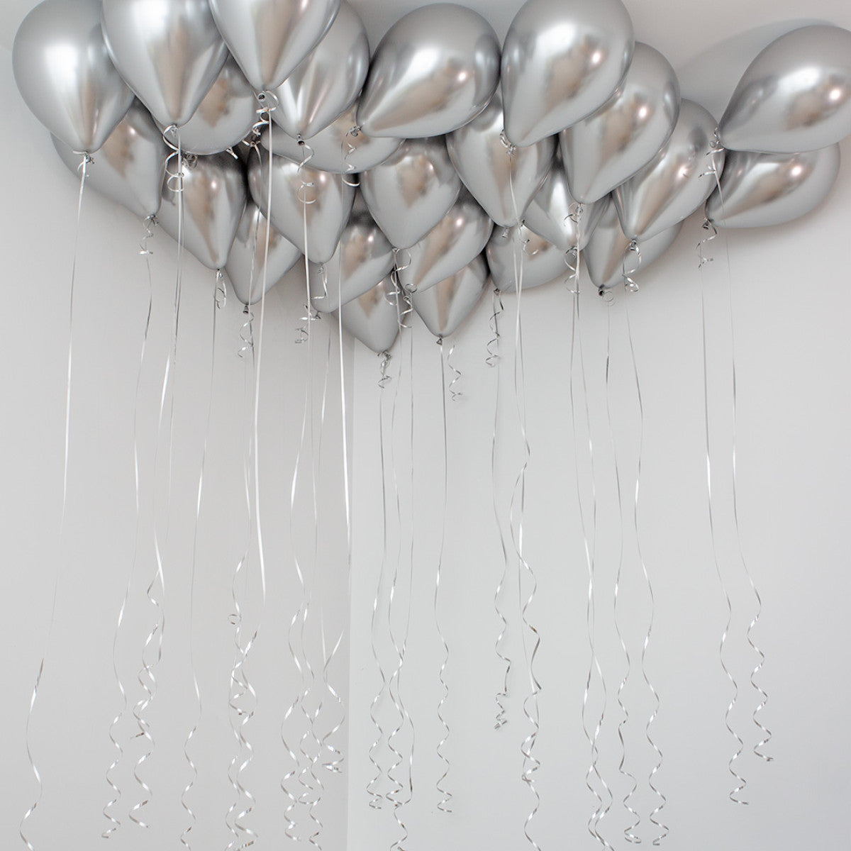 Silver Chrome Helium Ceiling Balloons