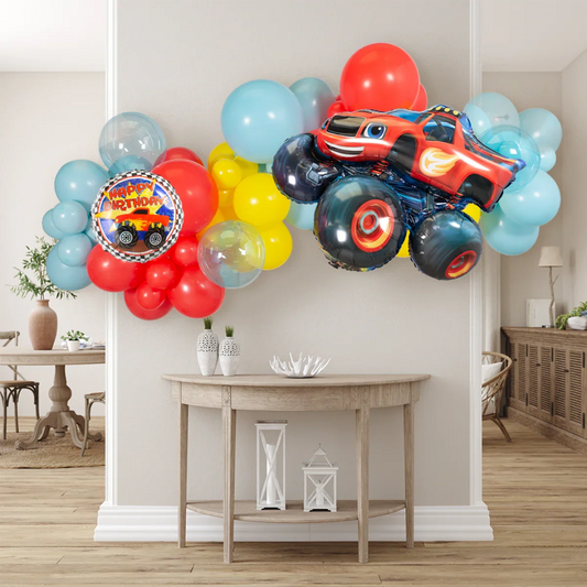 Epic 2m Monster Truck Balloon Garland – Perfect for Every Celebration!