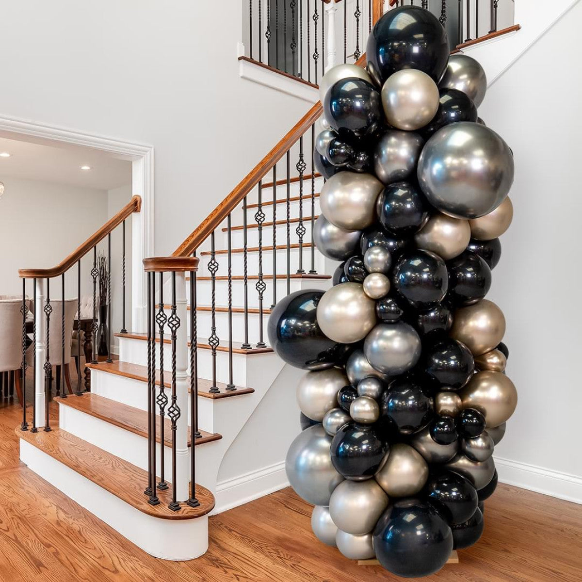 Champagne Glitz Inflated Balloon Pillar