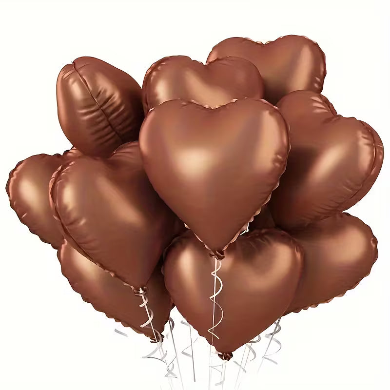 Brown Heart Foil Balloons in Dubai (Per Piece)