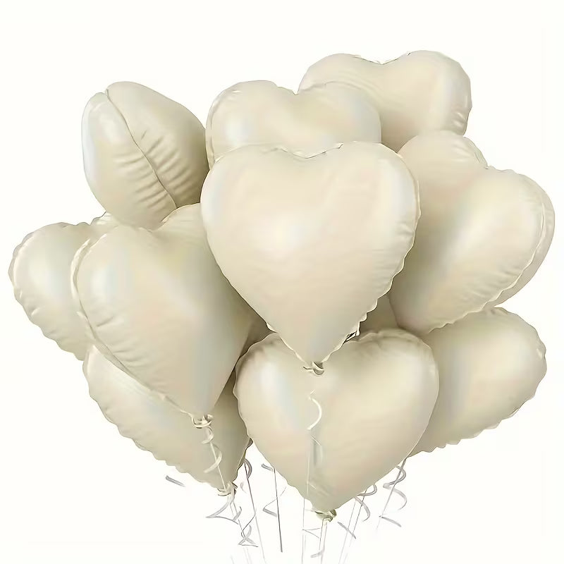 Cream Heart Foil Balloons in Dubai (Per Piece)