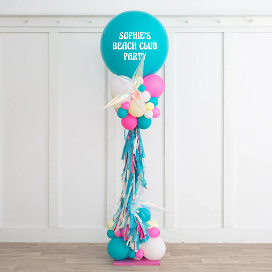 Bring Your Celebration to Life with Our Stunning 2.5m Personalised Ibiza Skies Balloon Party Pillar