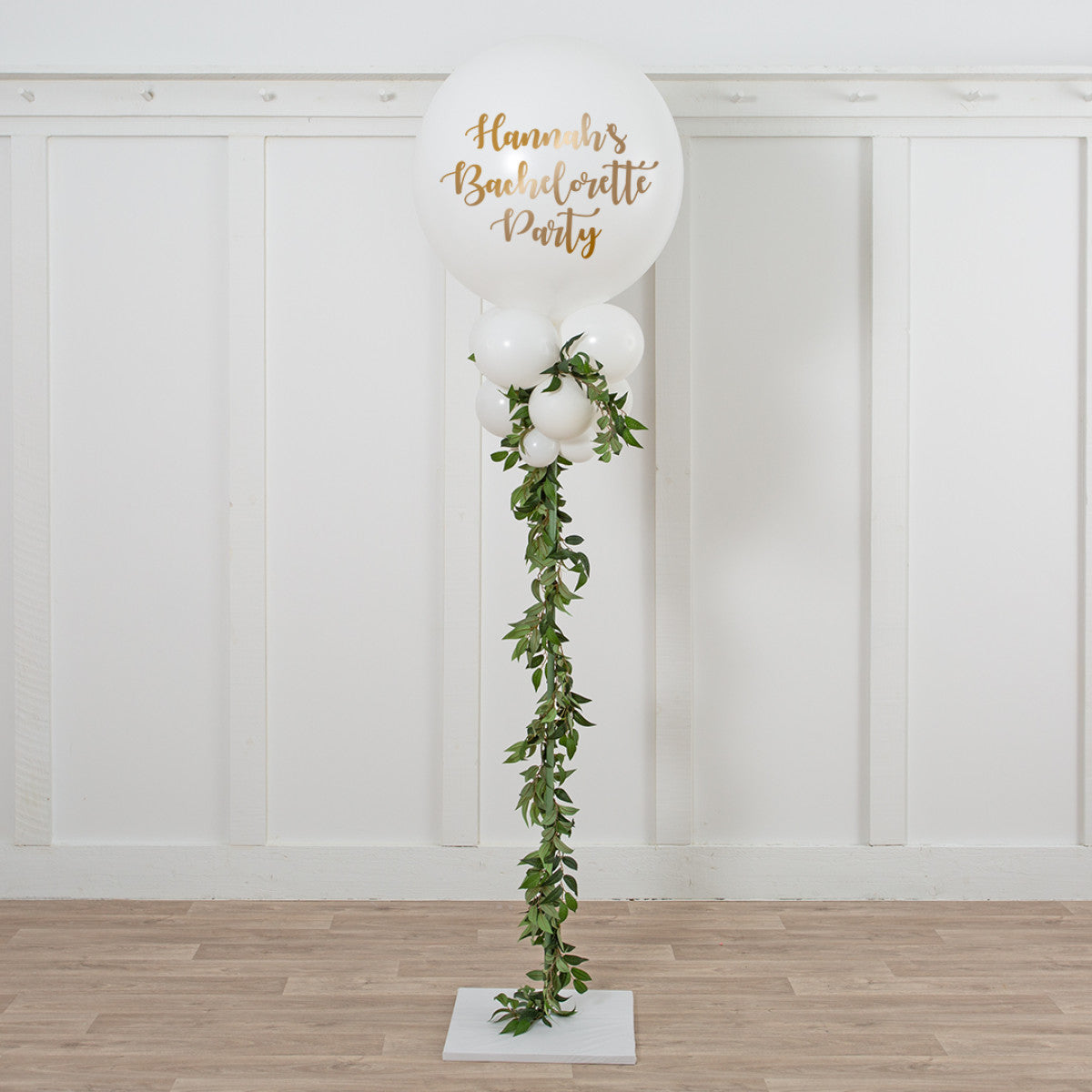Leaf Garland White Balloon Party Pillar