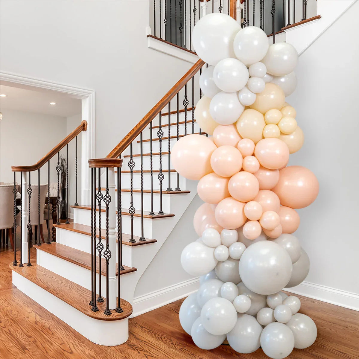 6-ft Nude Blush Balloon Pillar – Elegant and Timeless Celebration Decor