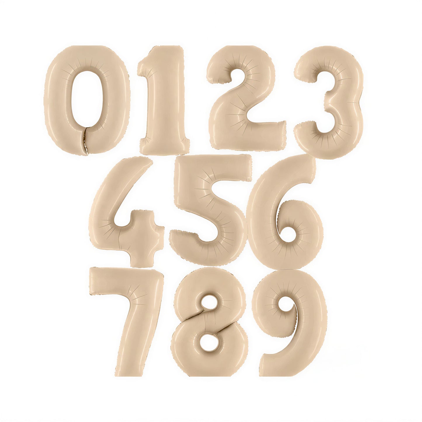40" Beige Number Foil Balloons
