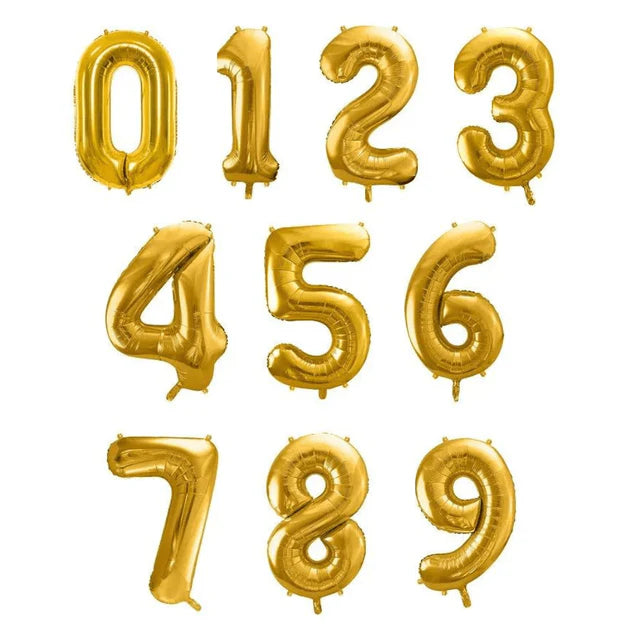 40" Gold Number Foil Balloons