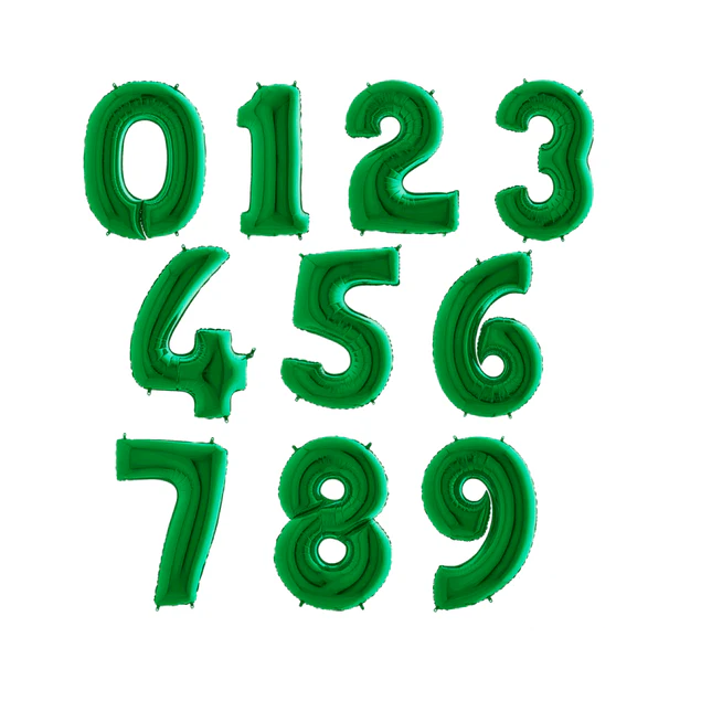 40 Inch Green Number Foil Balloons