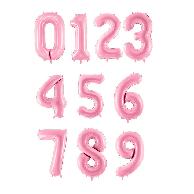 40 Inch Pastel Pink Number Foil Balloons