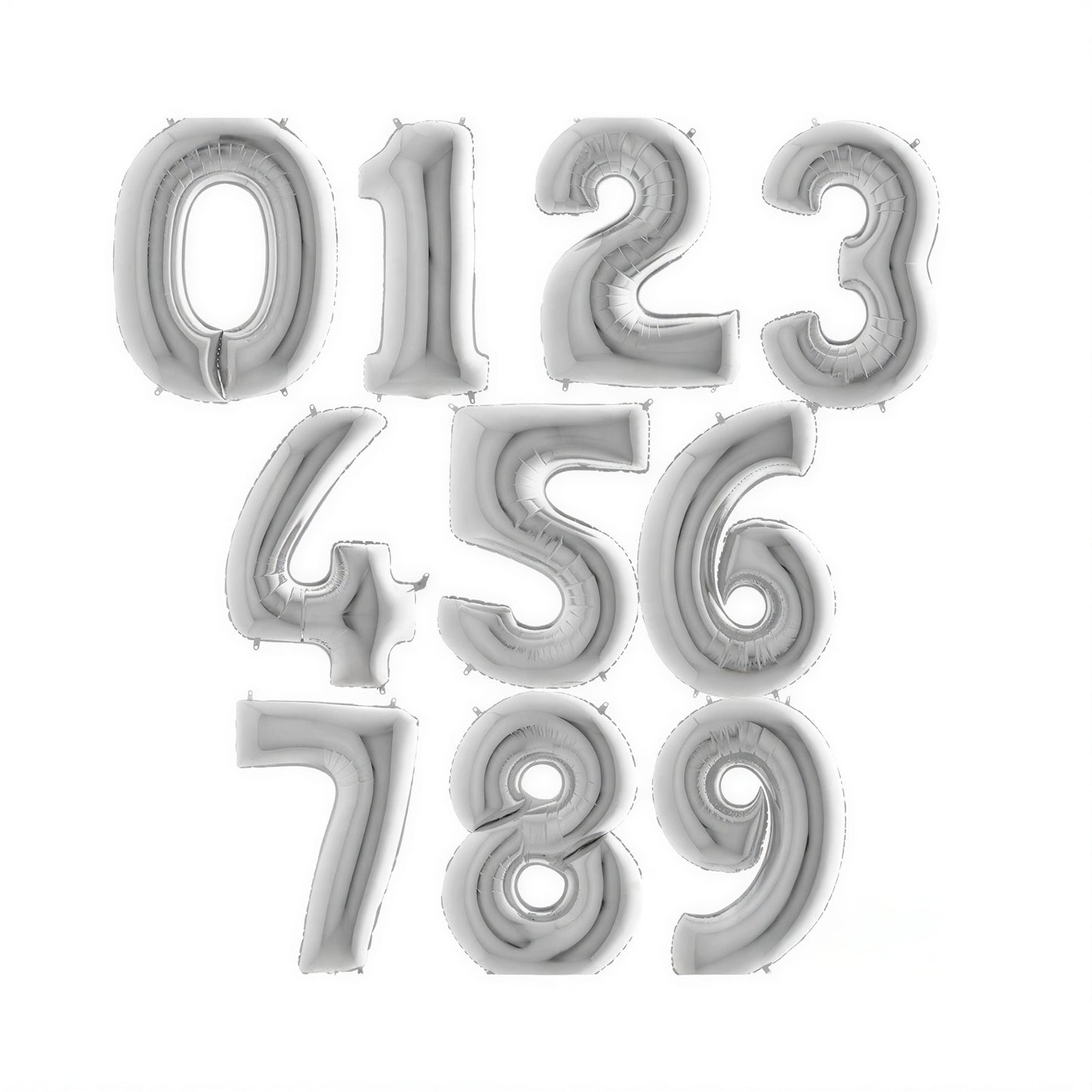 40 Inch Silver Number Foil Balloons in Dubai