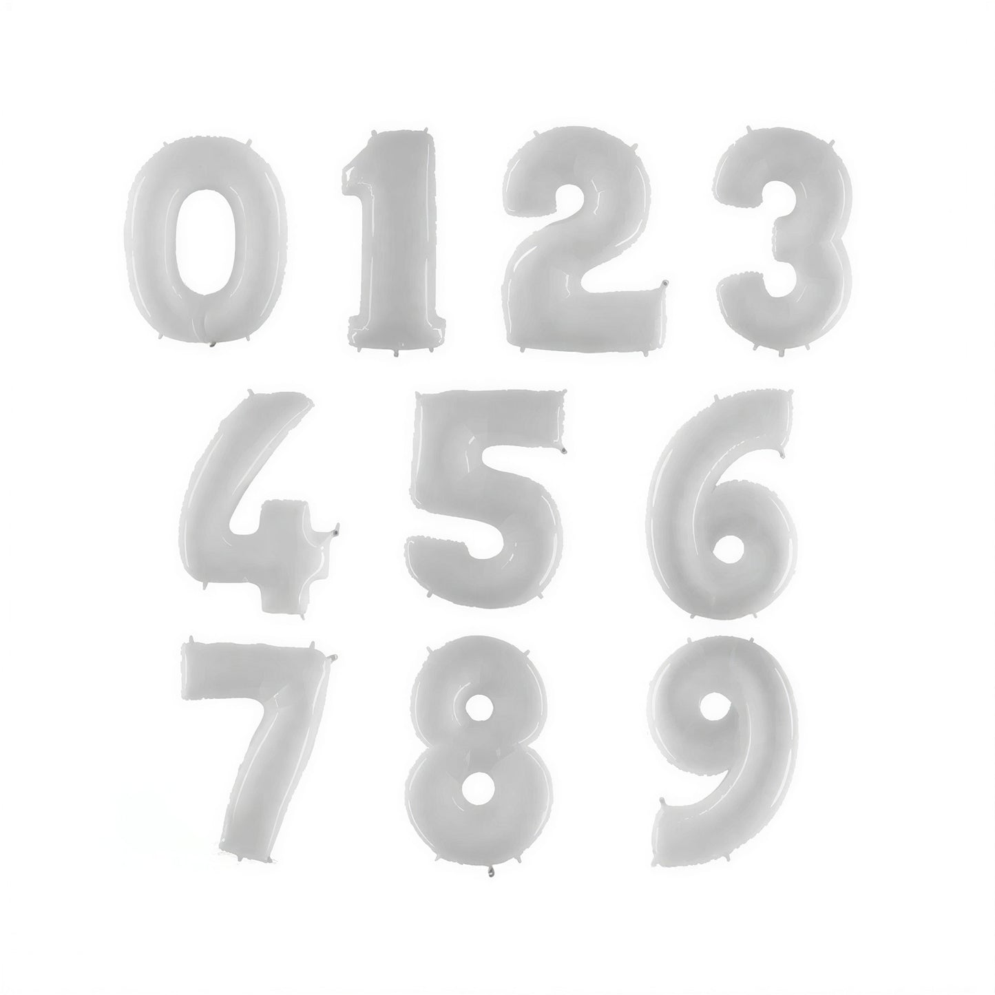 40 Inch White Number Foil Balloons in Dubai