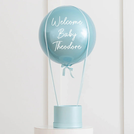 Personalised Baby Blue Orb Hot Air Balloon – Dubai UAE