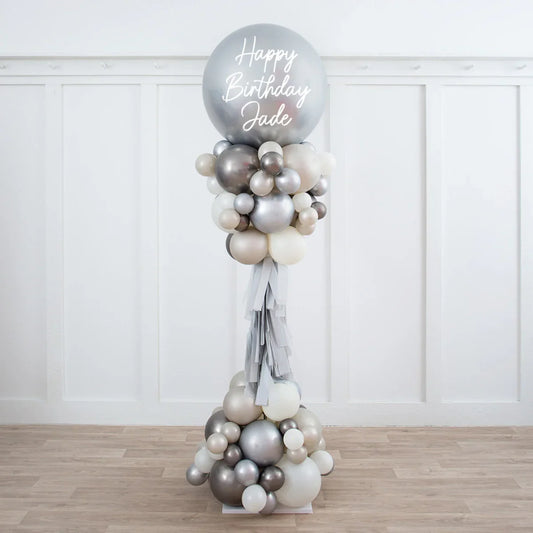 Personalised Ice Disco Party Pillar – Stunning 2.5m Custom Freestanding Balloon Display in Dubai