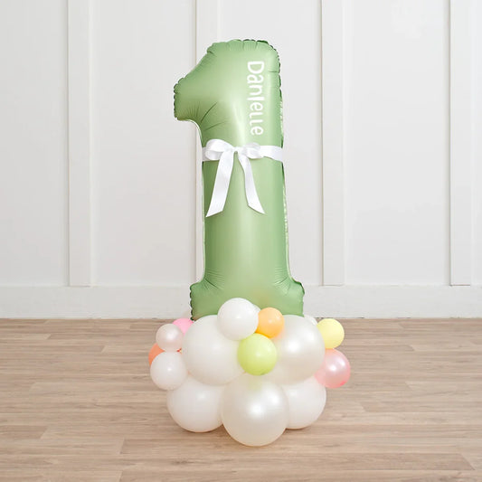 Personalized Olive Green Number Balloon Stack – Balloonshop Dubai