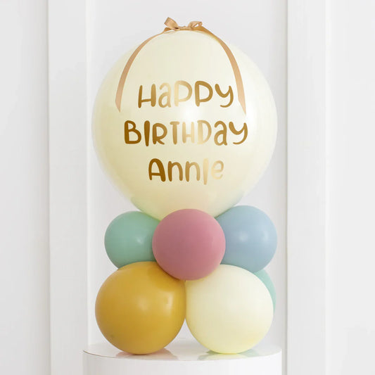 Retro Pastel Spring Bloom 20" Bubble Balloon Stack