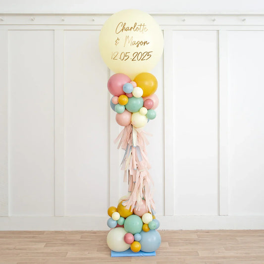 2.5m Personalized Retro Pastel Bloom Balloon Party Pillar