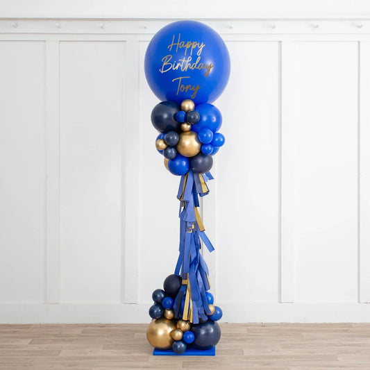 2.5m Personalized Sapphire Blue Balloon Pillar – Balloon Shop Dubai