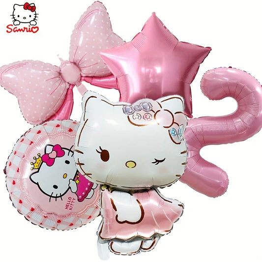 KT Cat Birthday Balloons – Cute Pink Cartoon Kitty Foil Party Decorations in Dubai