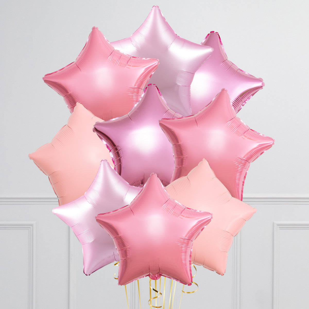 Pretty Pink Star Balloons – Helium Balloon Bunches Delivered in Dubai