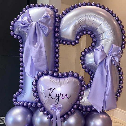 Purple Number Balloon Set – Elegant Foil Balloons for Celebrations in Dubai