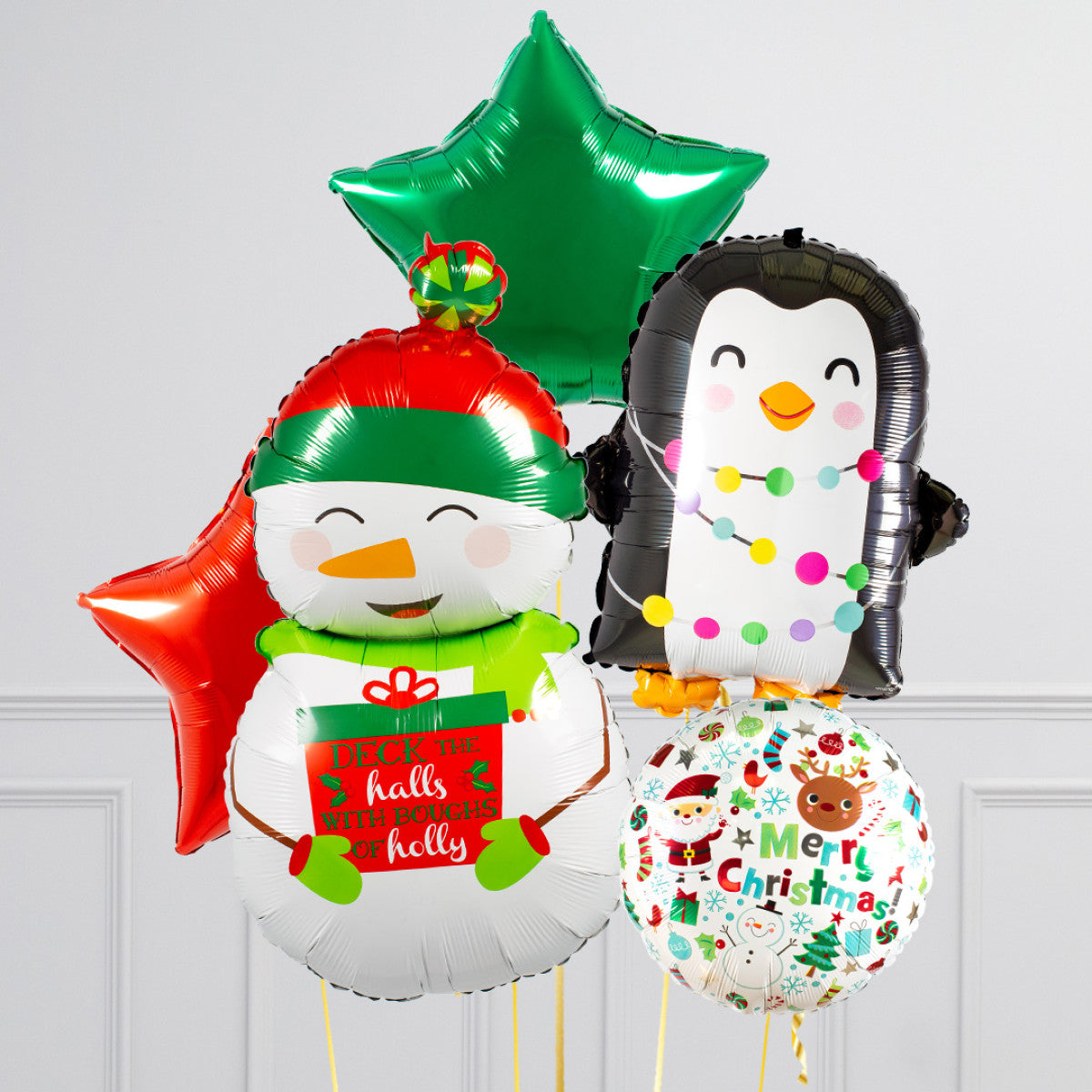 Carolling Snowman & Penguin Crazy Balloon Bunch