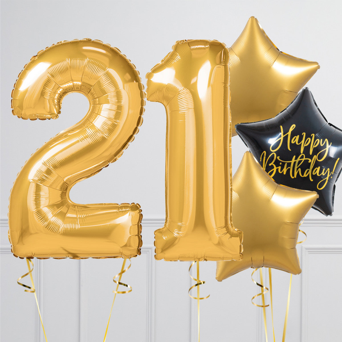 Gold Birthday Balloon Number Packages