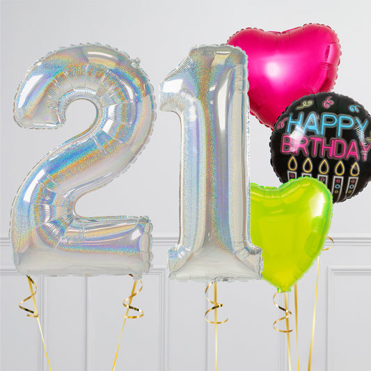 Neon Birthday Number Balloon Packages – Helium-Filled