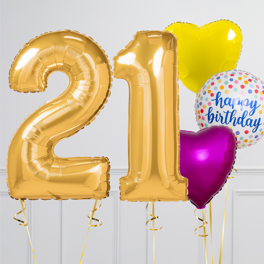 Rainbow Birthday Number Balloon Packages – Helium-Filled