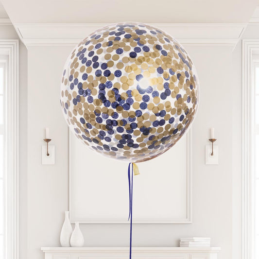 Sapphire Blue Giant Helium Confetti Balloon – 3ft