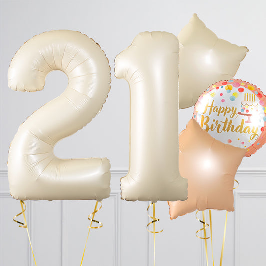 Cream Birthday Number Balloon Packages – Balloon Shop Dubai
