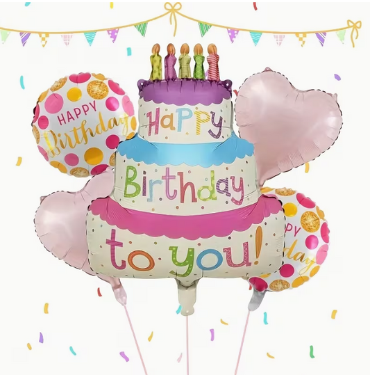 Helium-Ready Hat-Shaped & Heart Balloon Set | Birthday Party Decorations Dubai