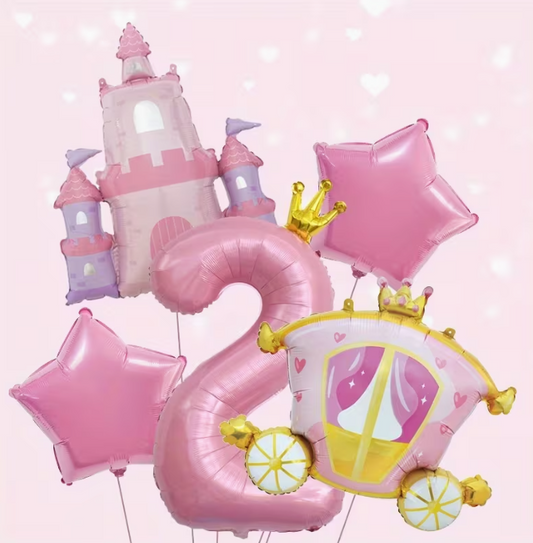 Pink Princess Themed Aluminum Foil Balloon Set – Birthday Party Decorations Dubai