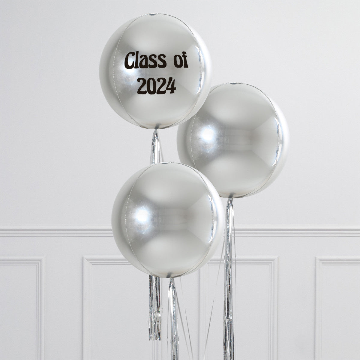 Personalized Gold, Silver or Pink Inflated Epic Orb Balloon Trio – Perfect for Prom