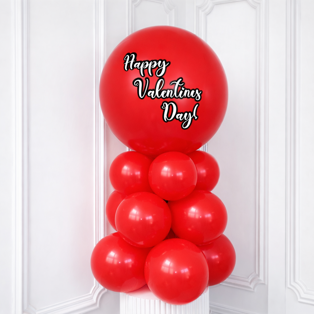 Happy Valentine’s Red Stack Balloon – Romantic & Festive Celebration Décor