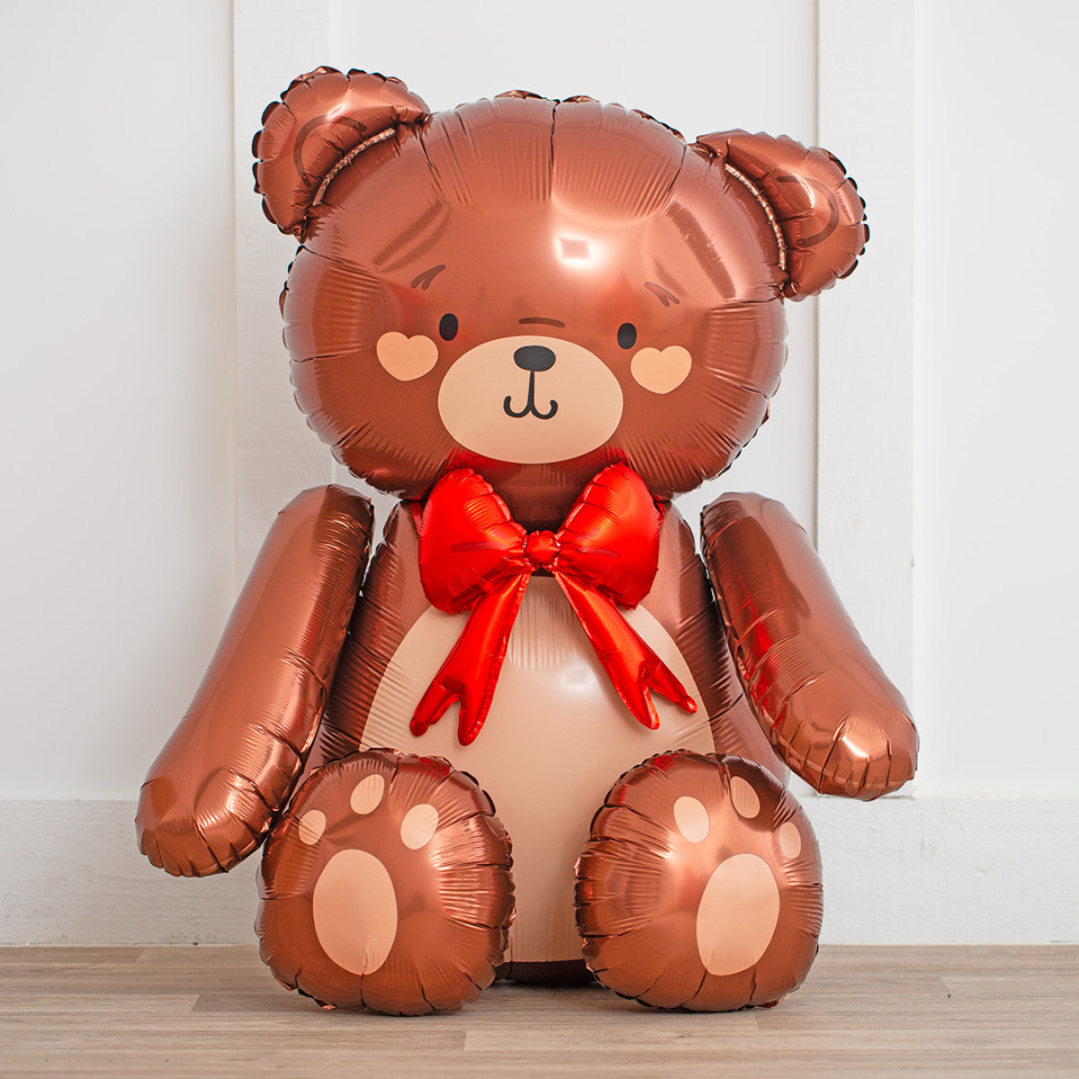 34" Air-Filled Sitting Teddy Bear Valentine's Day Supershape Balloon
