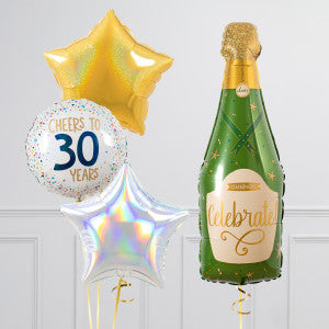 Cheers To Age 30 Balloon Package - Helium Inflated Balloons