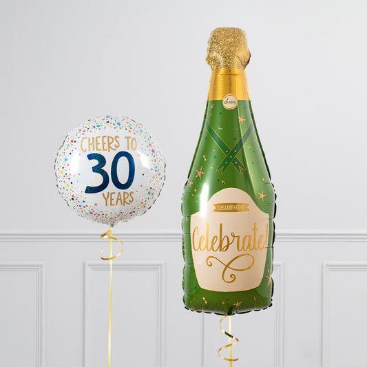 Cheers To Age 30 Balloon Package -Helium Inflated Balloons