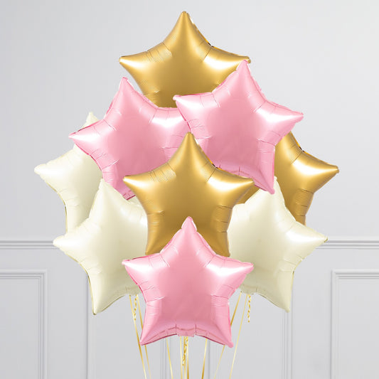 Baby Pink Star Balloons – Helium-Inflated Foil Balloon Bunches in Dubai