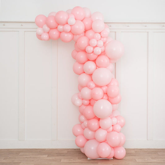 Baby Pink Asymmetric Balloon Arch – 2m Tall