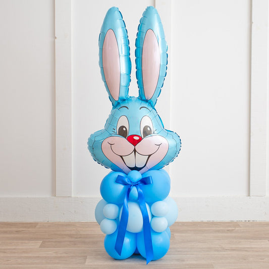 Blue Easter Rabbit Inflated Balloon Stack