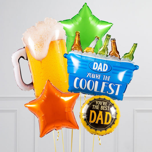 Coolest Dad Beer Father's Day Inflated Crazy Balloon Bunch