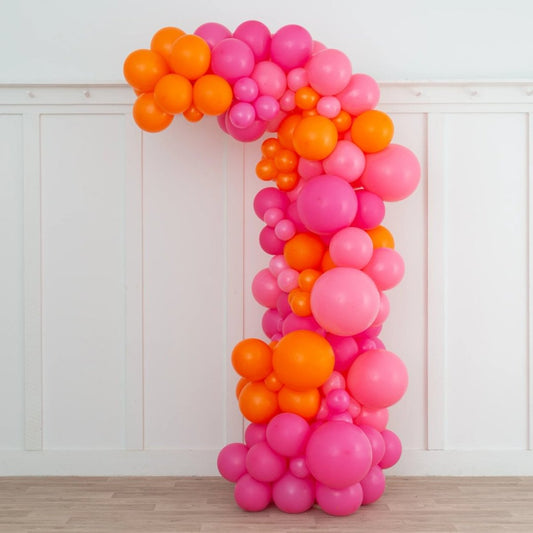 Flamingo Pink Asymmetric Balloon Arch – 2m Tall