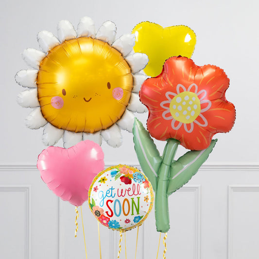 Get Well Soon Flowers – Helium Inflated Balloon Bunch