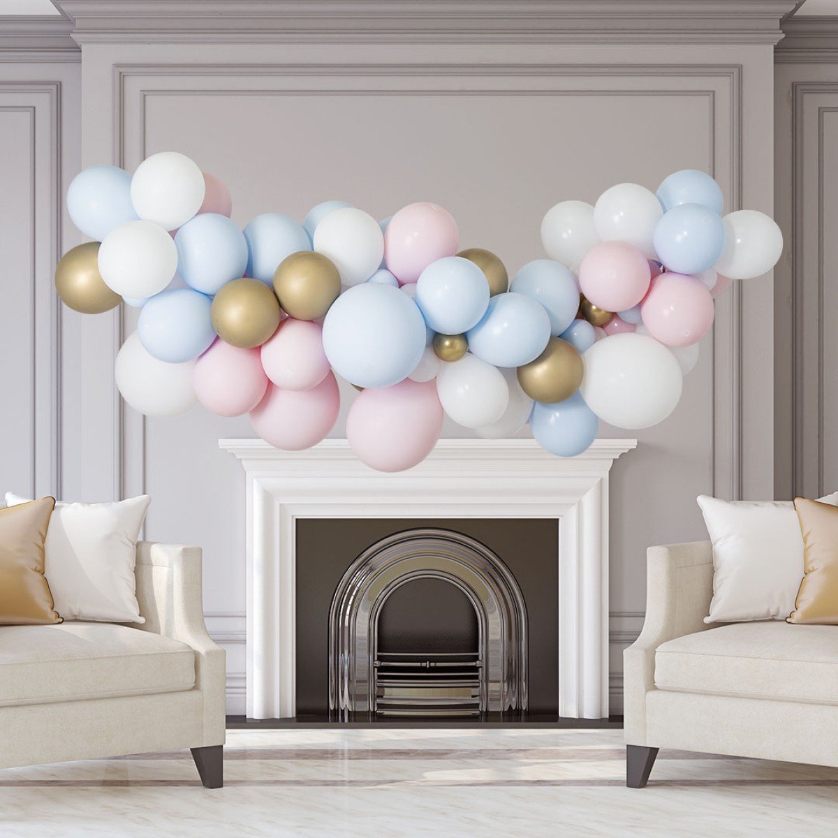 Pastel Baby Inflated Balloon Garland – 2m