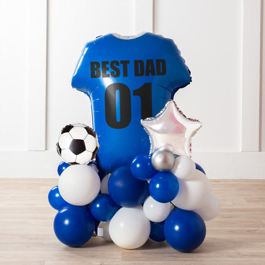 Personalized Blue Football Shirt Inflated Balloon Stack
