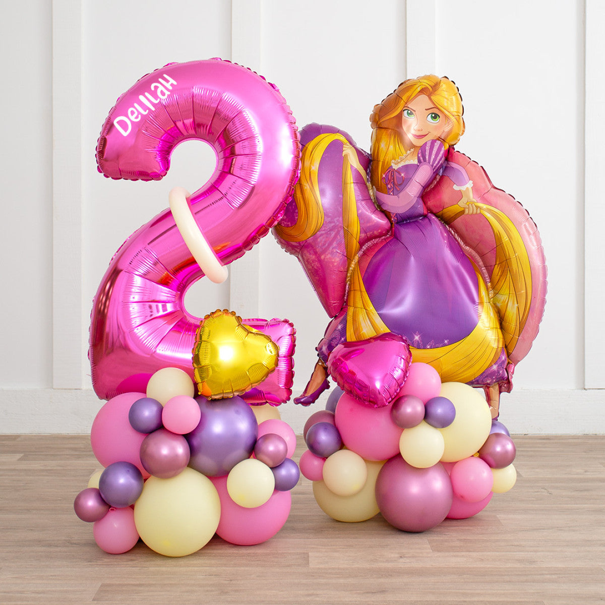 Personalised Princess Rapunzel Tangled Inflated Number Balloon Stack