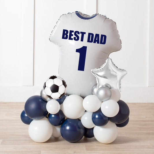 Personalized White Football Shirt Inflated Balloon Stack