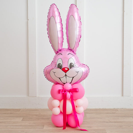 Pink Easter Rabbit Inflated Balloon Stack